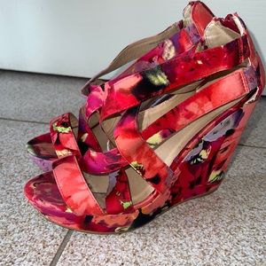 Floral platform heels